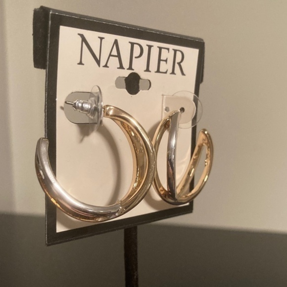 Napier Two-Tone Gold and Silver Earrings